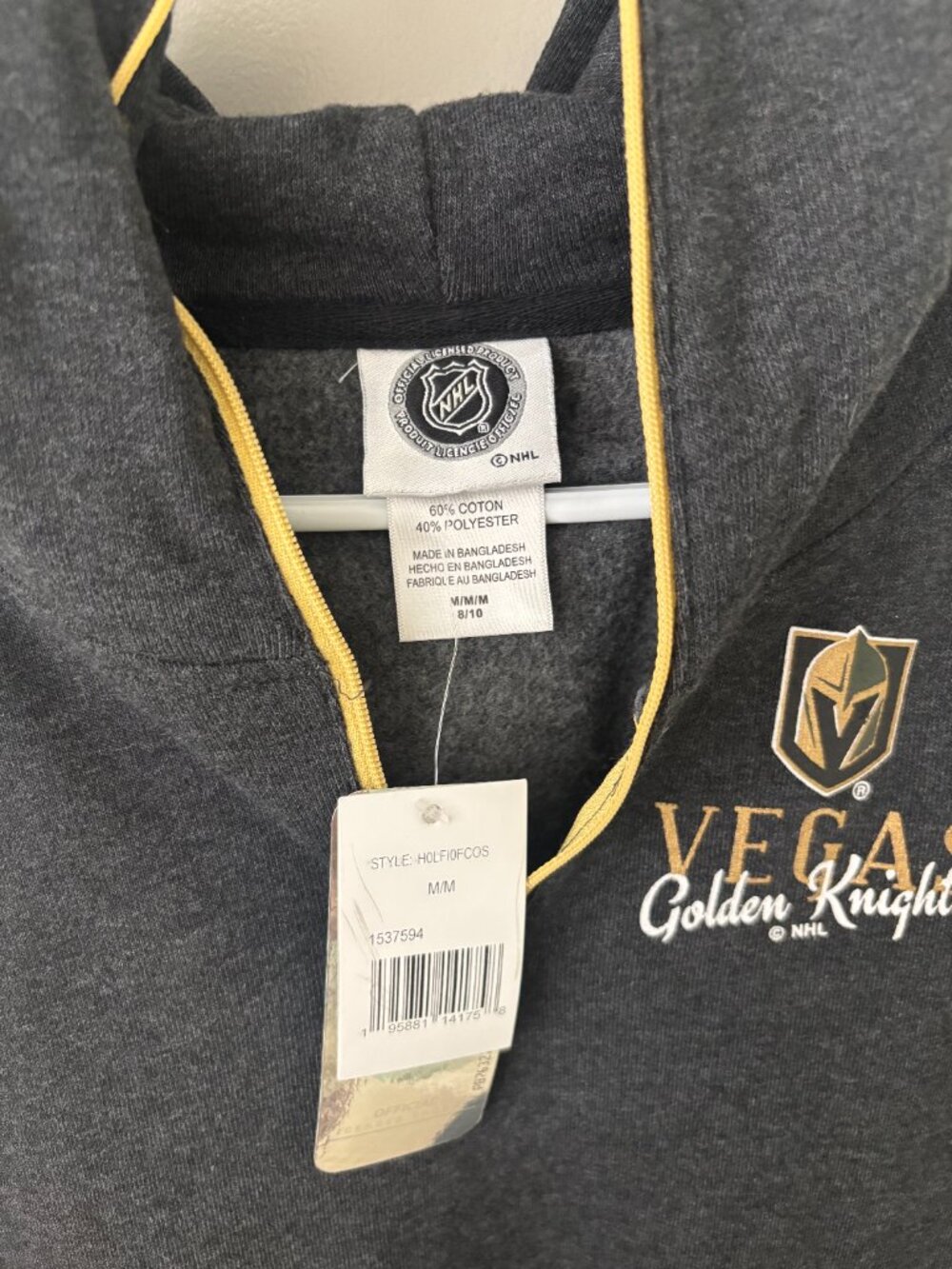 NWT Vegas Golden Knights NHL Women’s Quarter Zip Hoodie Sweatshirt Size M 8/10 - Picture 3 of 7